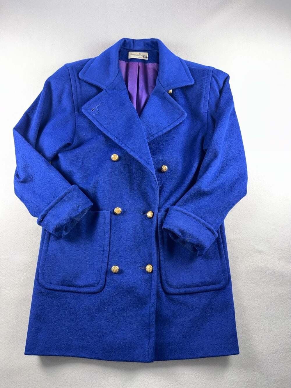 Jonathan Michael Wool Coat Blue 100% Pure Wool